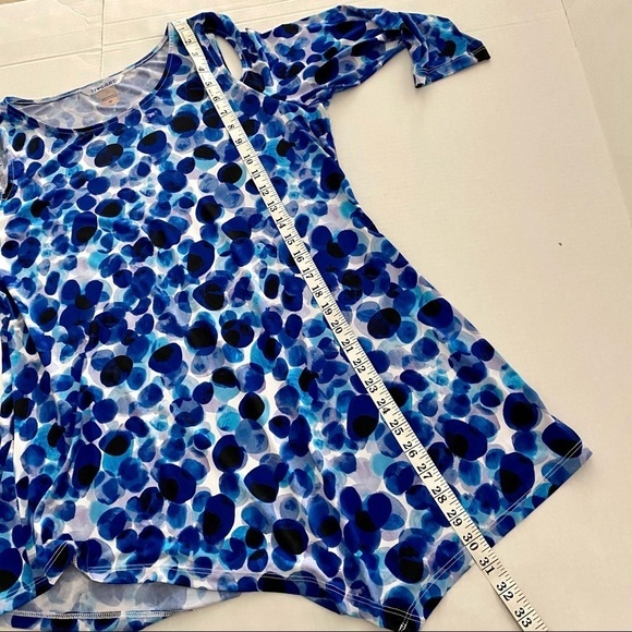 NYGARD Blue Cold Shoulder Cutout Tunic Top Medium - Picture 10 of 11